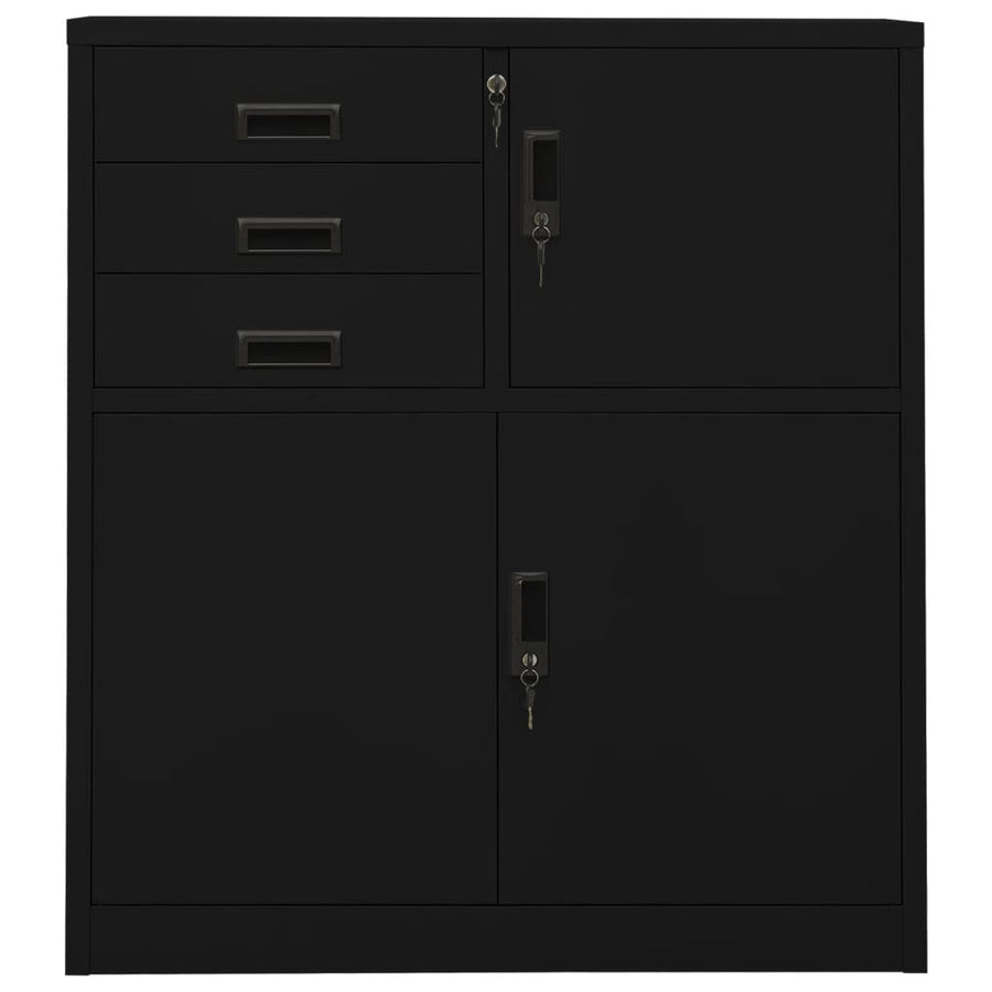 Office Cabinet Black 90x40x102 cm Steel