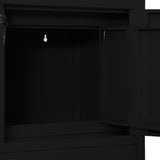 Office Cabinet Black 90x40x102 cm Steel - Close-Up Angle