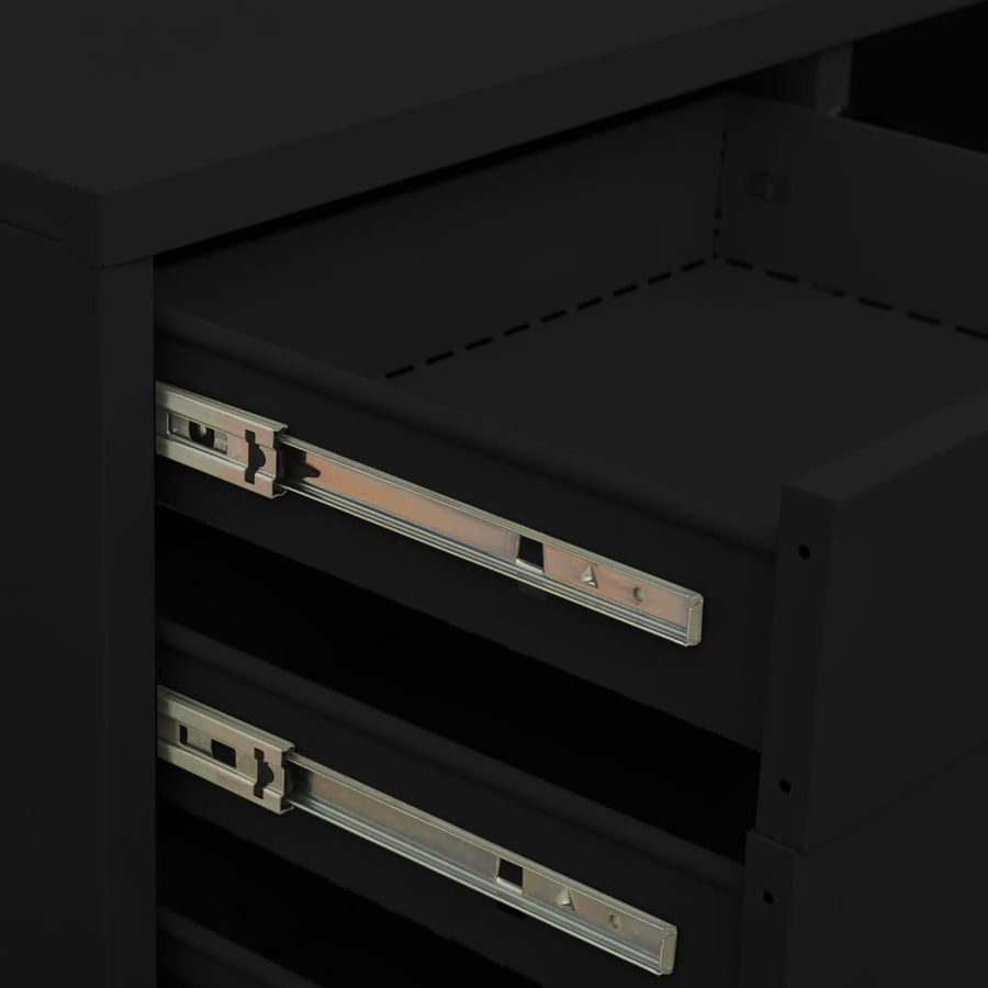 Office Cabinet Black 90x40x102 cm Steel