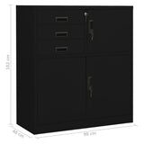 Office Cabinet Black 90x40x102 cm Steel - Extra Image