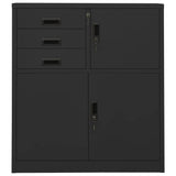 Office Cabinet Anthracite 90x40x102 cm Steel - Front View