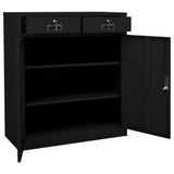 Office Cabinet Black 90x40x102 cm Steel - 45-Degree Angle