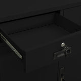 Office Cabinet Black 90x40x102 cm Steel - Extra Image