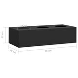 Office Flower Box Anthracite 90x40x23 cm Steel - Rear View
