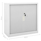 Sliding Door Cabinet Grey 90x40x90 cm Steel - Extra Image