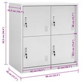 Locker Cabinet Light Grey 90x45x92.5 cm Steel - Close-Up Angle
