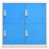 Locker Cabinet Light Grey and Blue 90x45x92.5 cm Steel - Front View