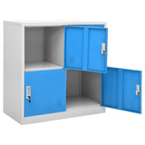 Locker Cabinet Light Grey and Blue 90x45x92.5 cm Steel - 45-Degree Angle