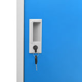 Locker Cabinet Light Grey and Blue 90x45x92.5 cm Steel - Rear View