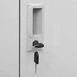 Locker Cabinet Light Grey 90x45x92.5 cm Steel - Rear View