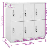 Locker Cabinet Light Grey 90x45x92.5 cm Steel - Low Angle