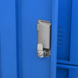Locker Cabinet Light Grey and Blue 90x45x92.5 cm Steel - Rear View