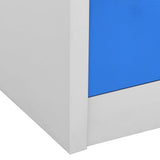 Locker Cabinet Light Grey and Blue 90x45x92.5 cm Steel - Close-Up Angle