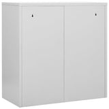 Locker Cabinet Light Grey and Red 90x45x92.5 cm Steel - Top-Down View