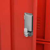 Locker Cabinet Light Grey and Red 90x45x92.5 cm Steel - Rear View