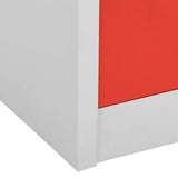 Locker Cabinet Light Grey and Red 90x45x92.5 cm Steel - Close-Up Angle