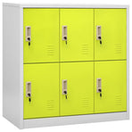 Locker Cabinet Light Grey and Green 90x45x92.5 cm Steel