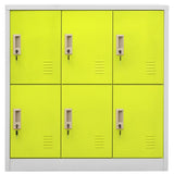 Locker Cabinet Light Grey and Green 90x45x92.5 cm Steel - Front View