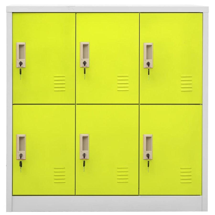 Locker Cabinet Light Grey and Green 90x45x92.5 cm Steel