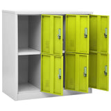 Locker Cabinet Light Grey and Green 90x45x92.5 cm Steel - 45-Degree Angle