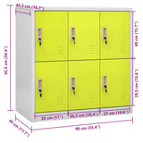Locker Cabinet Light Grey and Green 90x45x92.5 cm Steel - Low Angle