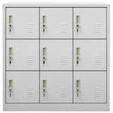 Locker Cabinet Light Grey 90x45x92.5 cm Steel - Front View