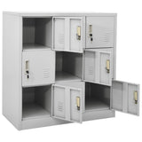 Locker Cabinet Light Grey 90x45x92.5 cm Steel - 45-Degree Angle