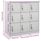 Locker Cabinet Light Grey 90x45x92.5 cm Steel - Low Angle