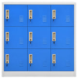 Locker Cabinet Light Grey and Blue 90x45x92.5 cm Steel - Front View