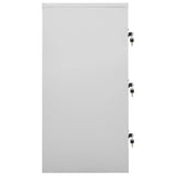 Locker Cabinet Light Grey and Blue 90x45x92.5 cm Steel - Side View