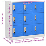 Locker Cabinet Light Grey and Blue 90x45x92.5 cm Steel - Low Angle