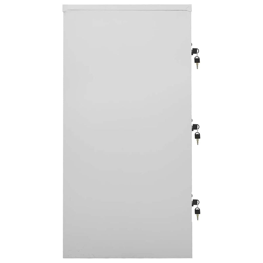Locker Cabinet Light Grey and Red 90x45x92.5 cm Steel