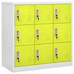 Locker Cabinet Light Grey and Green 90x45x92.5 cm Steel