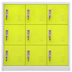 Locker Cabinet Light Grey and Green 90x45x92.5 cm Steel