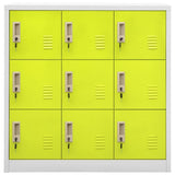 Locker Cabinet Light Grey and Green 90x45x92.5 cm Steel - Front View