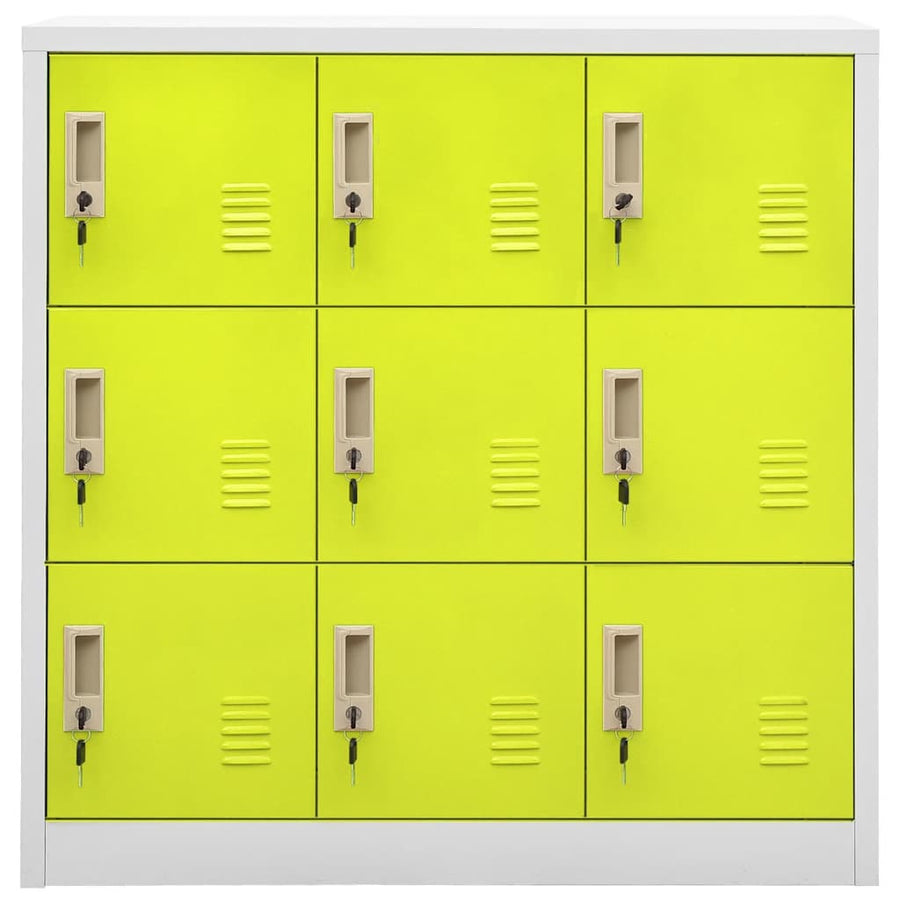 Locker Cabinet Light Grey and Green 90x45x92.5 cm Steel