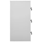 Locker Cabinet Light Grey and Green 90x45x92.5 cm Steel - Side View