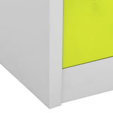 Locker Cabinet Light Grey and Green 90x45x92.5 cm Steel - Close-Up Angle