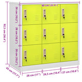 Locker Cabinet Light Grey and Green 90x45x92.5 cm Steel - Low Angle
