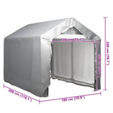 Storage Tent 180x300 cm Steel Grey - 45-Degree Angle