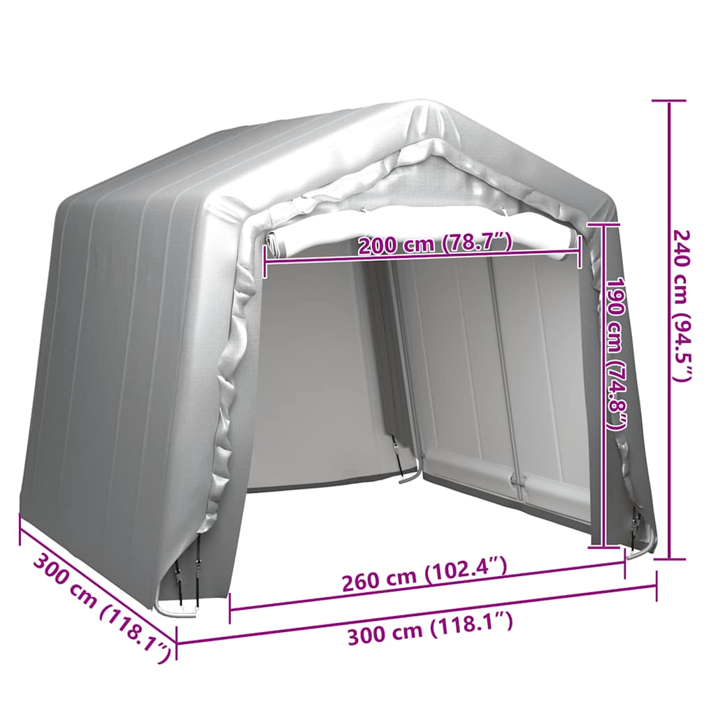 Storage Tent 300x300 cm Steel Grey