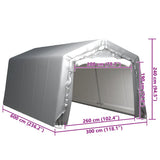 Storage Tent 300x600 cm Steel Grey - 45-Degree Angle