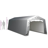 Storage Tent 300x900 cm Steel Grey - Rear View