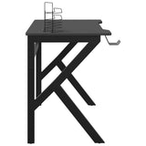 Gaming Desk with K Shape Legs Black 90x60x75 cm - 45-Degree Angle