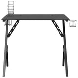 Gaming Desk with Y Shape Legs Black 90x60x75 cm - Side View