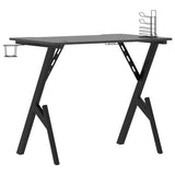 Gaming Desk with Y Shape Legs Black 90x60x75 cm - 45-Degree Angle