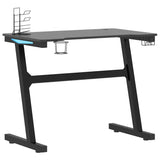 Gaming Desk LED with Z Shape Legs Black 90x60x75 cm - Top-Down View