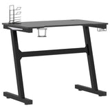 Gaming Desk LED with Z Shape Legs Black 90x60x75 cm - 45-Degree Angle