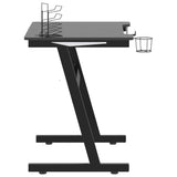 Gaming Desk LED with Z Shape Legs Black 90x60x75 cm - Close-Up Angle