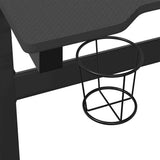 Gaming Desk LED with Z Shape Legs Black 90x60x75 cm